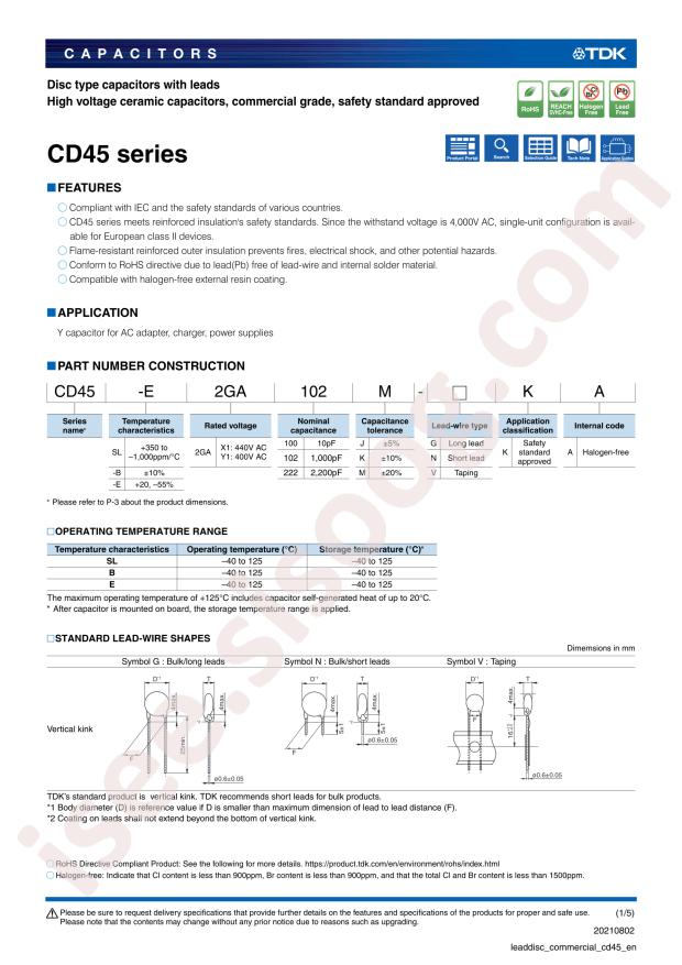 TDK CD45SL2GA220J-VKA