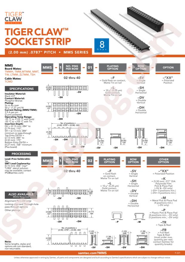 Samtec MMS-108-02-F-DV-TR