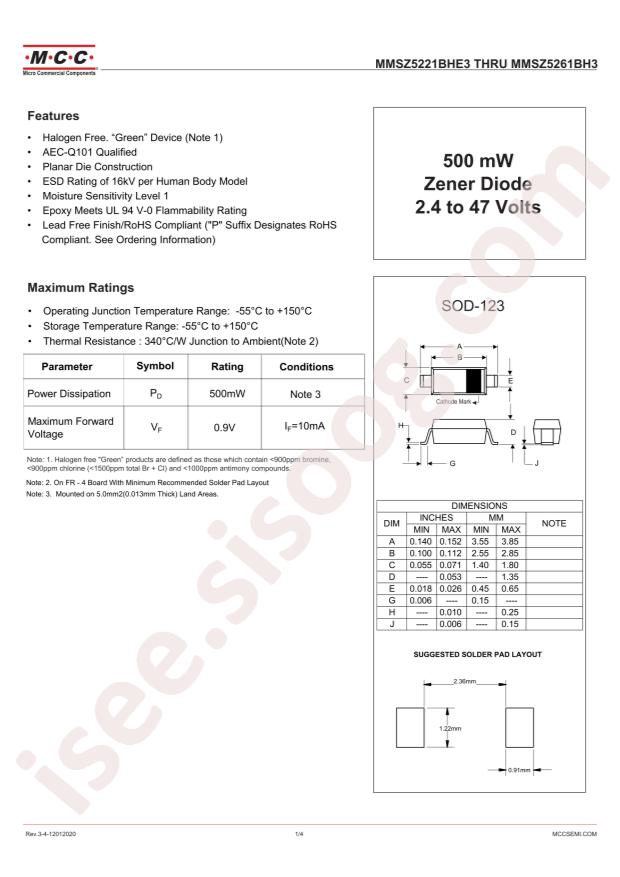 MCC MMSZ5251BHE3-TP