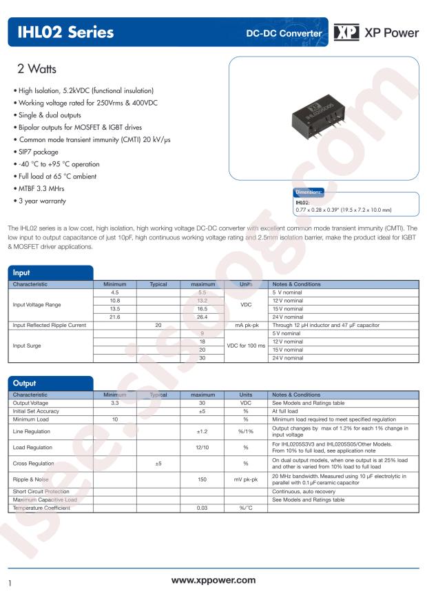 XP Power IHL0205D09