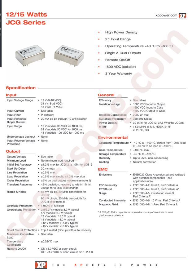 XP Power JCG1524S3V3