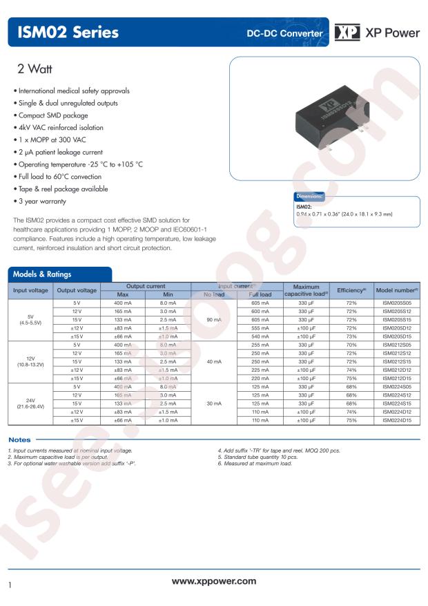 XP Power ISM0205D12