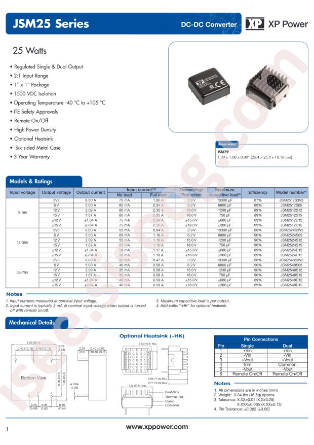 XP Power JSM2548D12