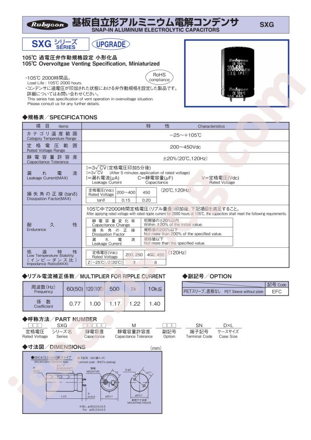 Rubycon 400SXG120MEFC30X20