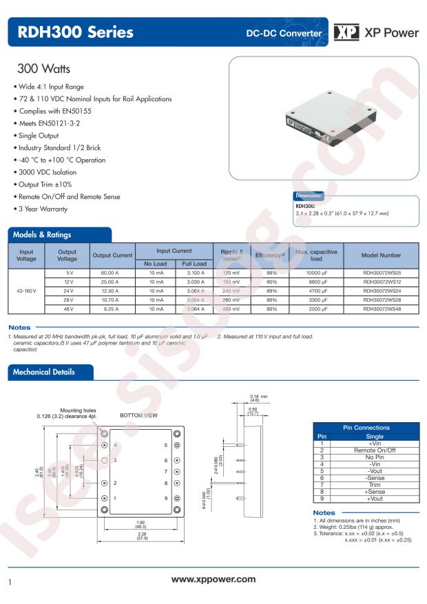XP Power RDH30072WS28