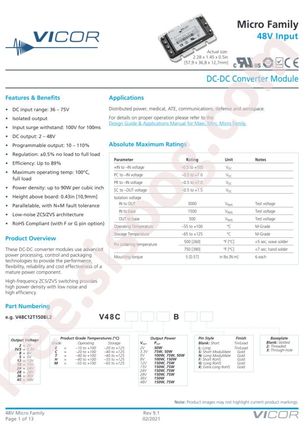 VICOR V48C48E150BG3