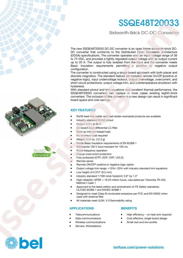 Bel Fuse SSQE48T20033-NAC0G
