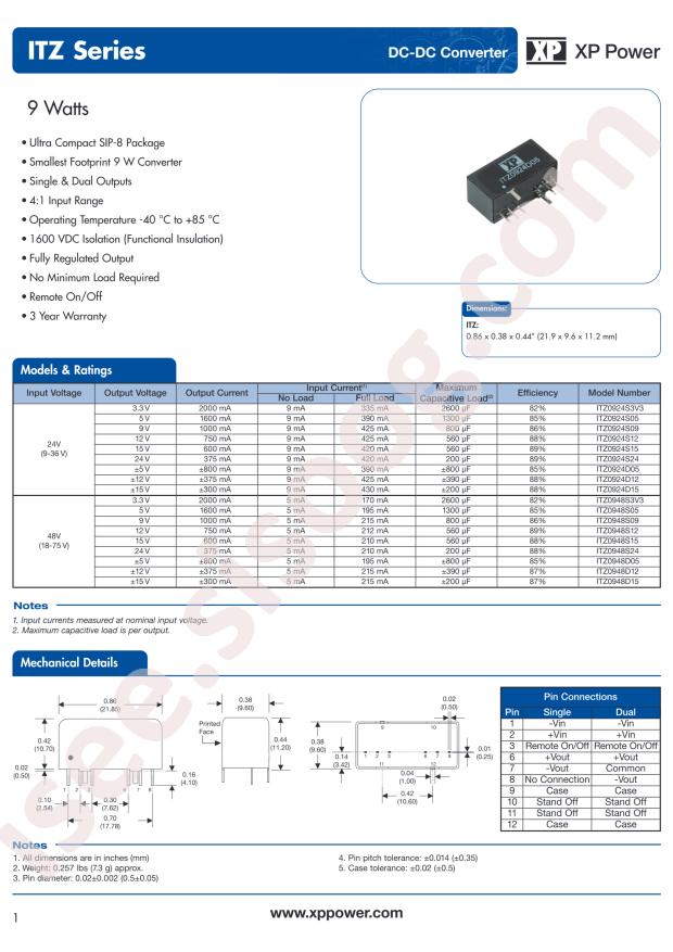 XP Power ITZ0924S05
