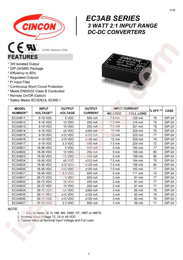 Cincon Electronics Co. LTD EC3AB11M