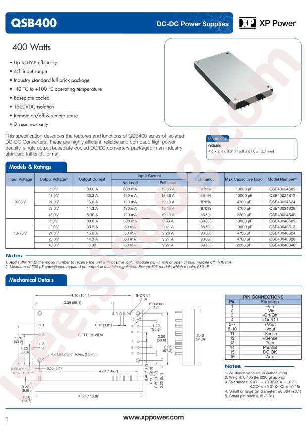 XP Power QSB40048S05