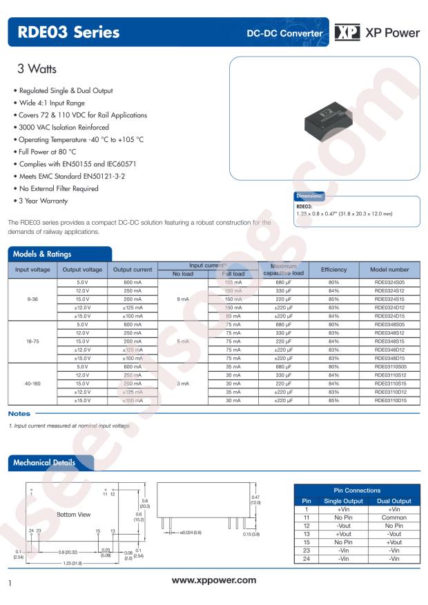 XP Power RDE03110S15
