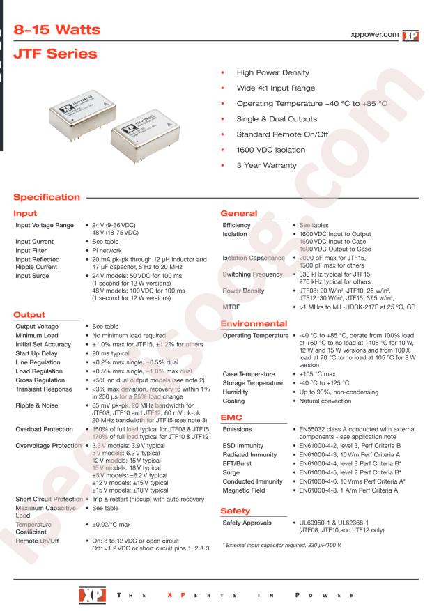 XP Power JTF1548D15