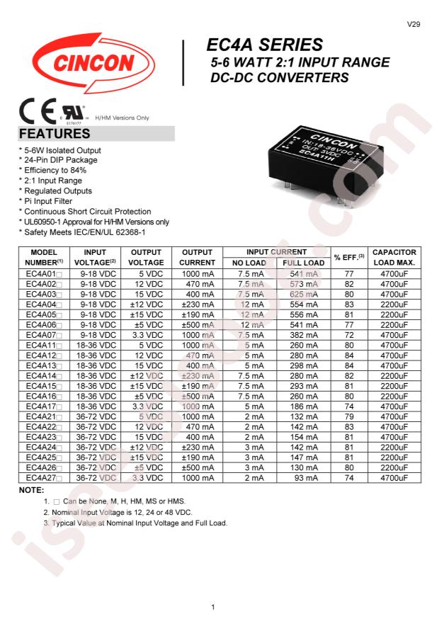 Cincon Electronics Co. LTD EC4A15HM