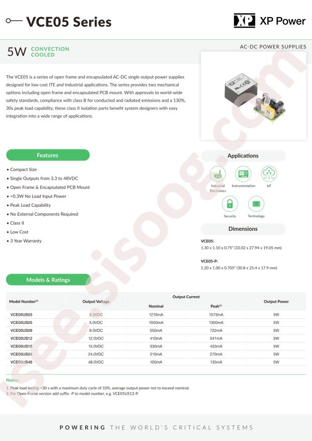 XP Power VCE05US12