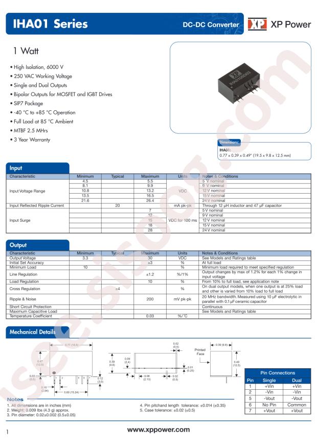 XP Power IHA0105D09