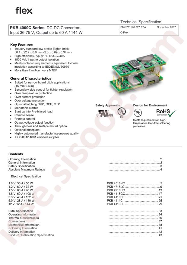 Flex Power Modules PKB4113CPIHS