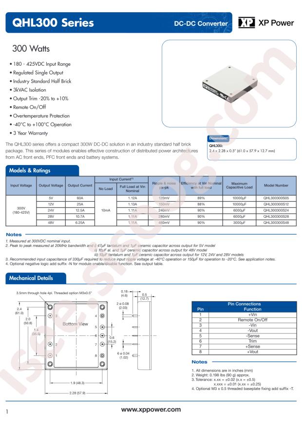 XP Power QHL300300S48