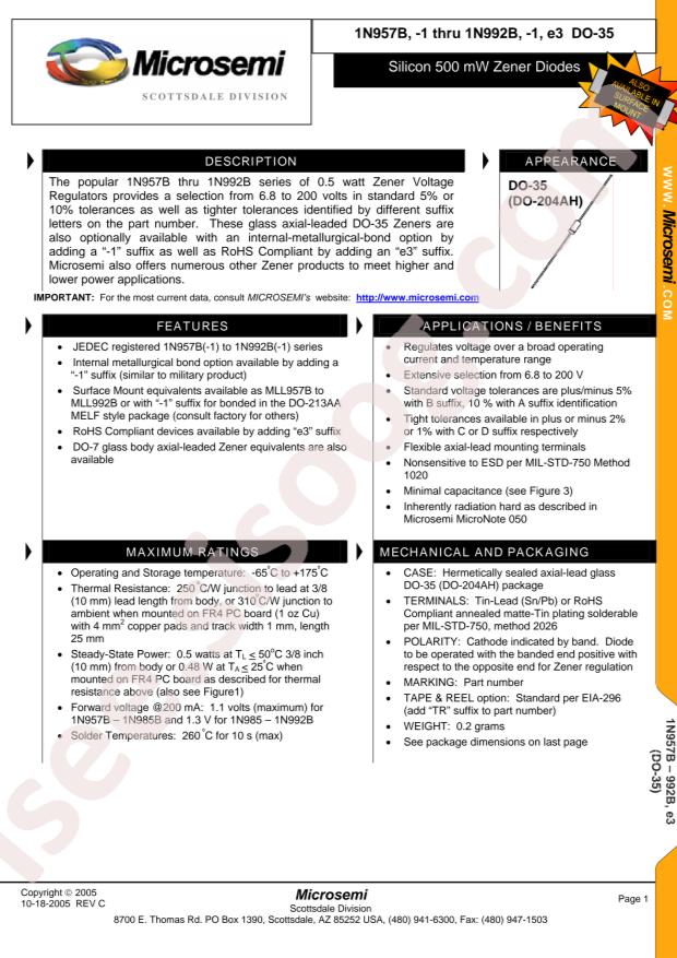MICROCHIP 1N977B/TR