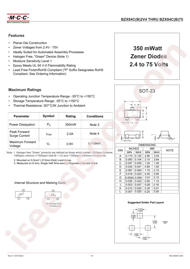 MCC BZX84C7V5-TP