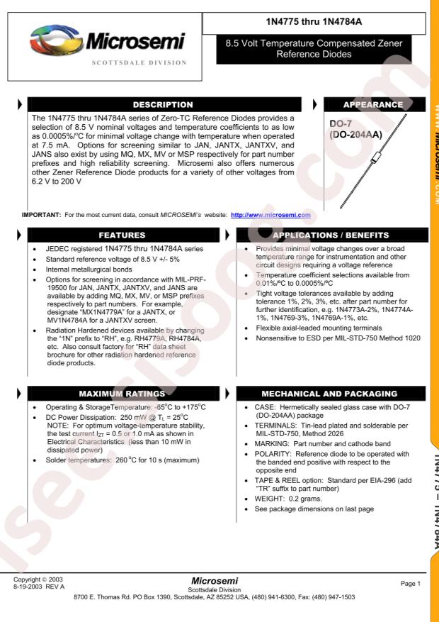 MICROCHIP 1N4775/TR