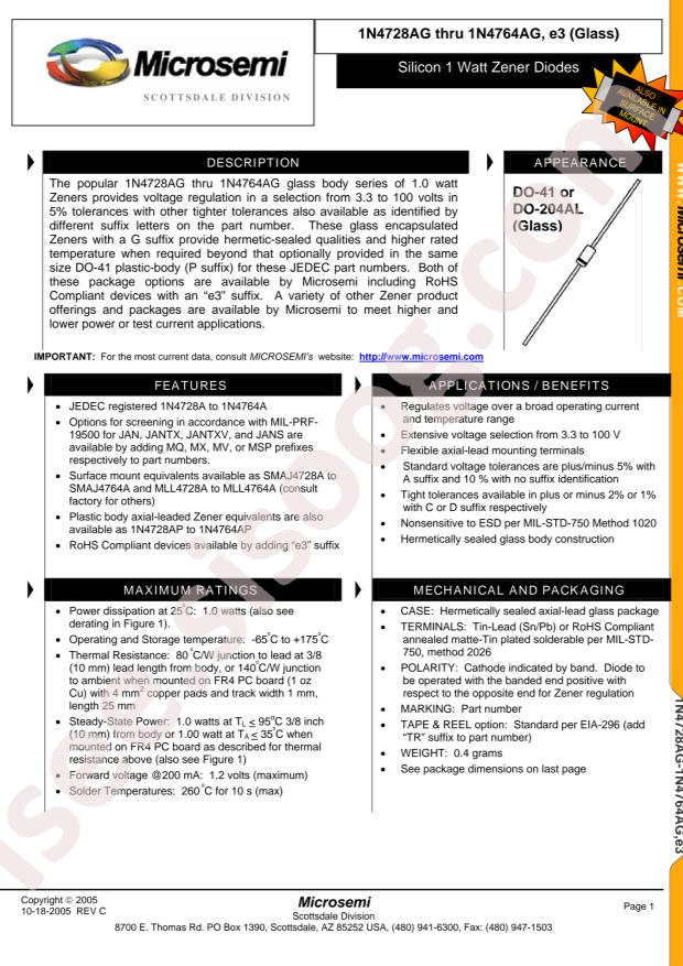 MICROCHIP 1N4733A/TR