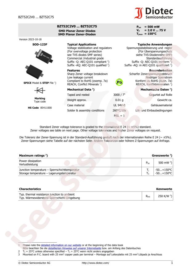 DIOTEC BZT52C47