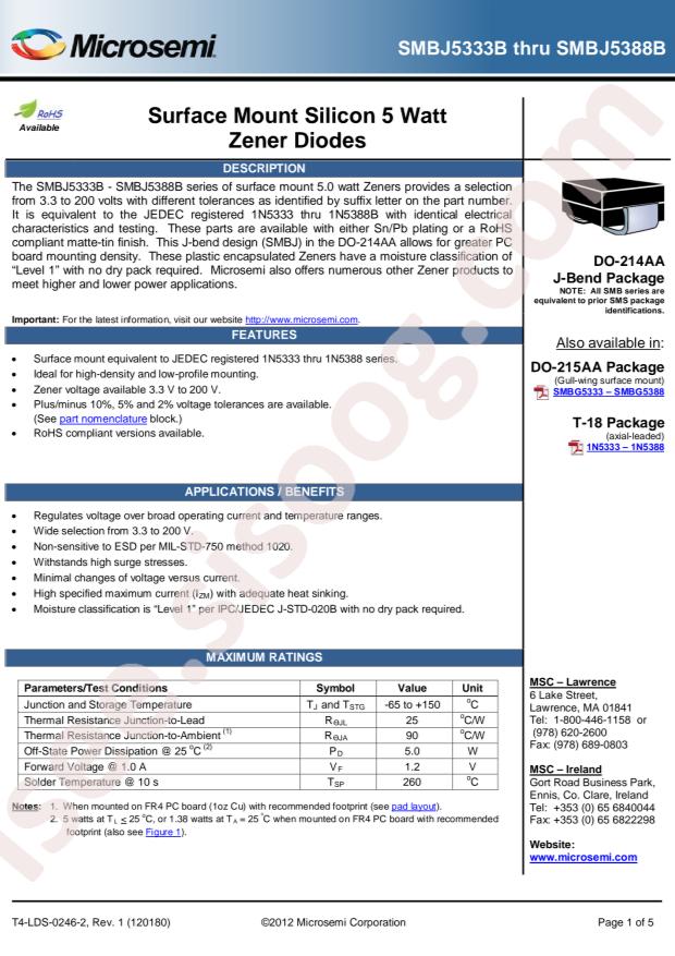 MICROCHIP SMBJ5376C/TR13
