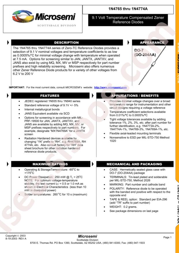 MICROCHIP 1N4768/TR