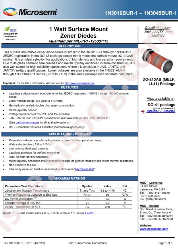MICROCHIP CDLL3026B/TR