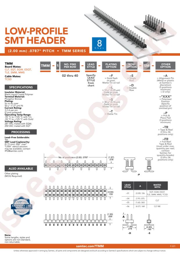 Samtec TMM-107-01-T-D-SM-TR