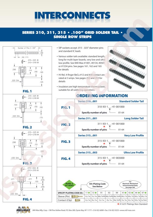 Mill-Max Mfg. Corp. 315-91-155-41-003000