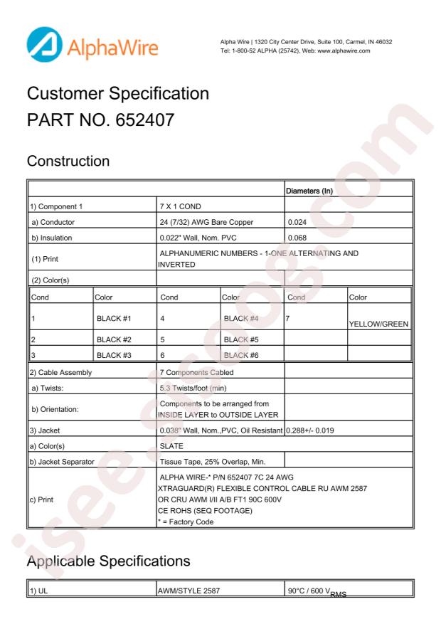 Alpha Wire 652407 SL002
