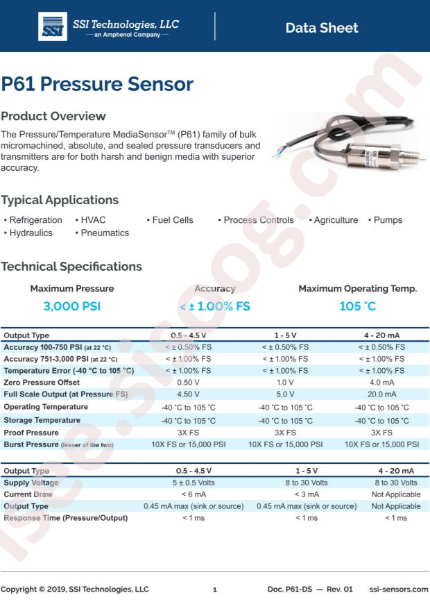 Amphenol P61-500-S-A-I12-4.5V-A