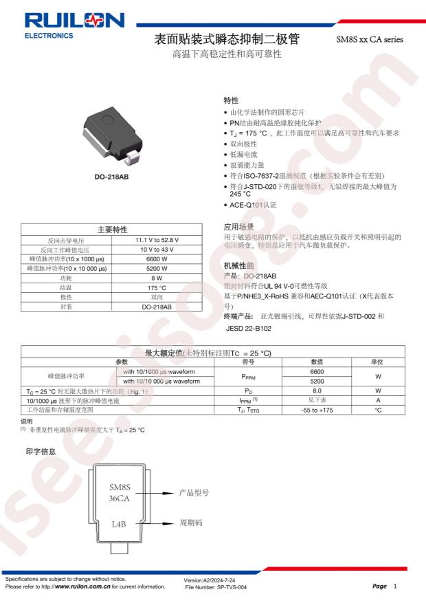 RUILON SM8S24CA