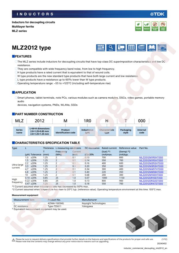 TDK MLZ2012N6R8LT000