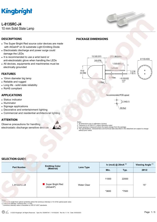 Kingbright L-813SRC-J4