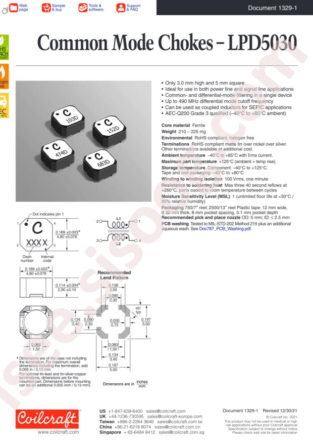 Coilcraft LPD5030-104MRC