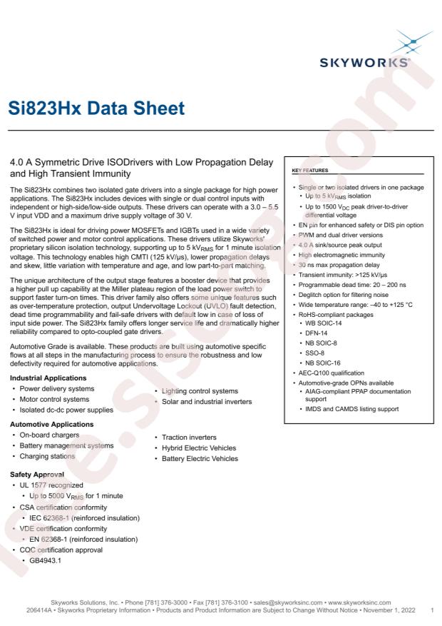 SKYWORKS SI823H4CD-AS3R