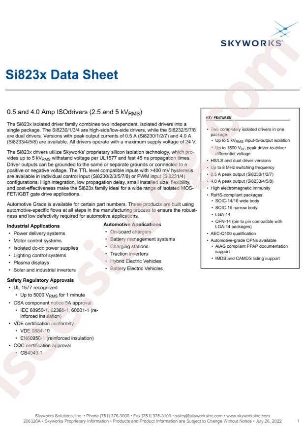 SKYWORKS SI8231AD-ASR