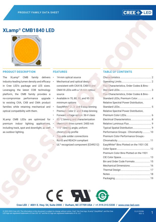 CREE LED CMB1840-0000-000N0B0A30E