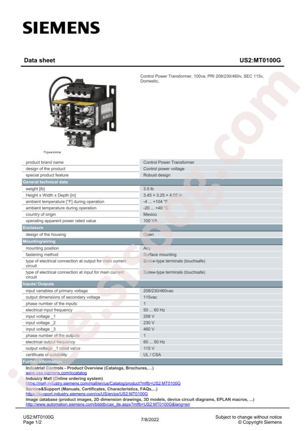 SIEMENS MT0100G