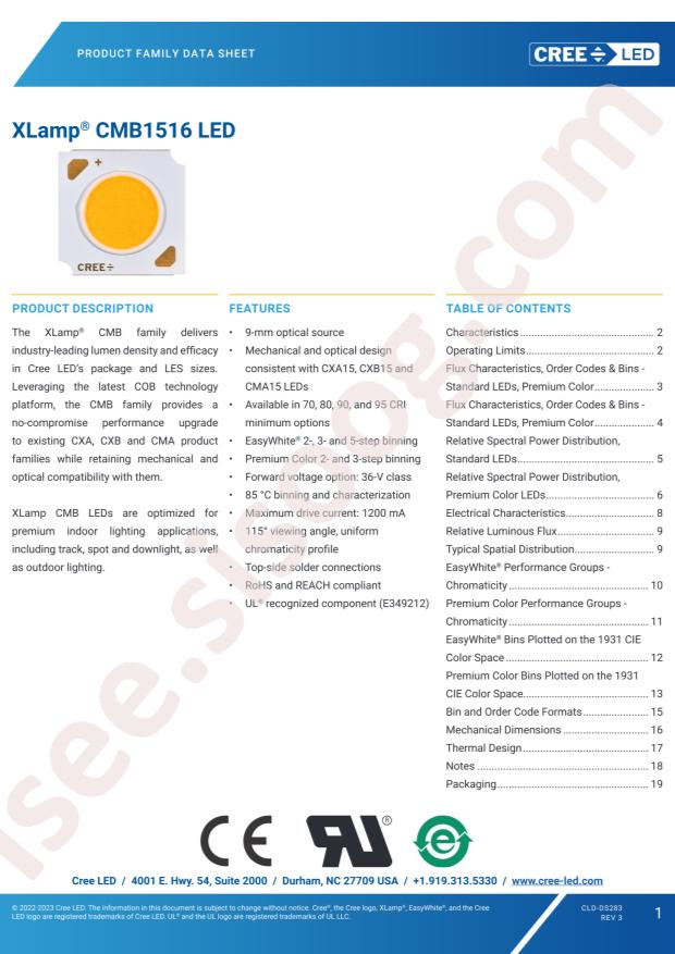 CREE LED CMB1516-R108-000N0H0A35G