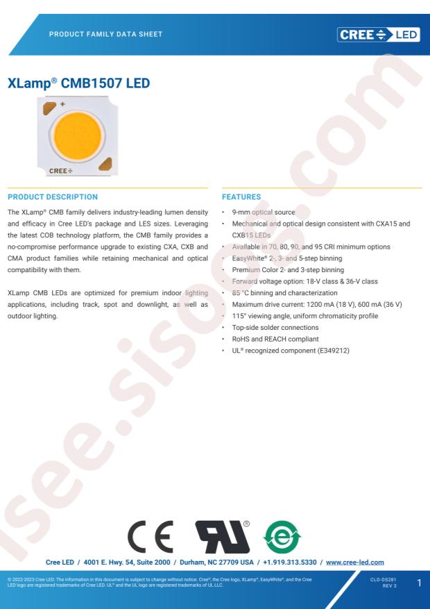 CREE LED CMB1507-R108-000F0B0A57E