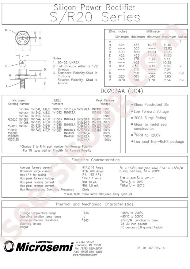MICROCHIP 1N1343B