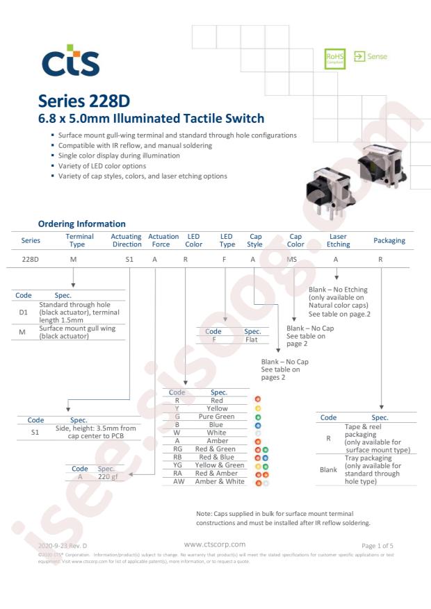 CTS 228DD1S1AYGFARC