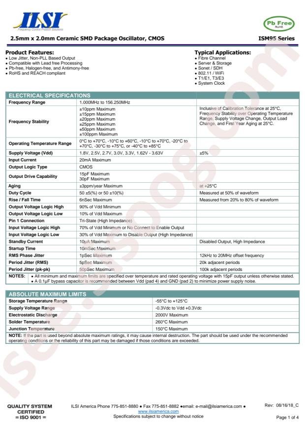 ILSI ISM95-1251AH-32.000MHZ