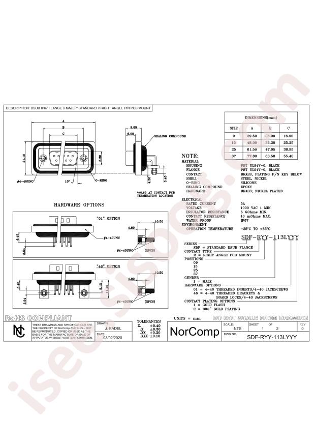 NorComp SDF-R37-113L011