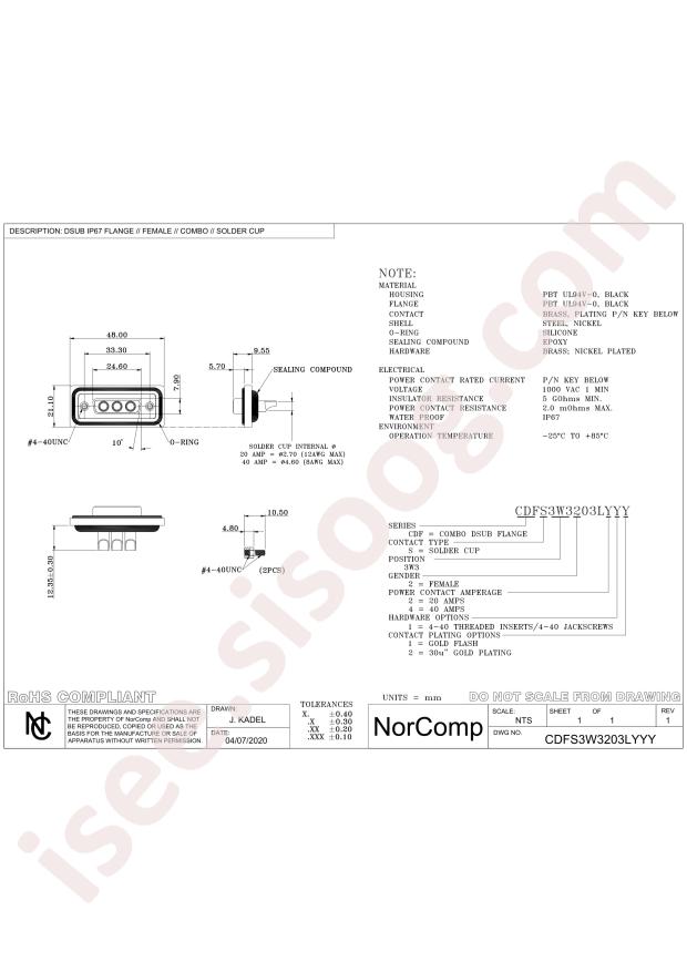 NorComp CDFS13W3203L212