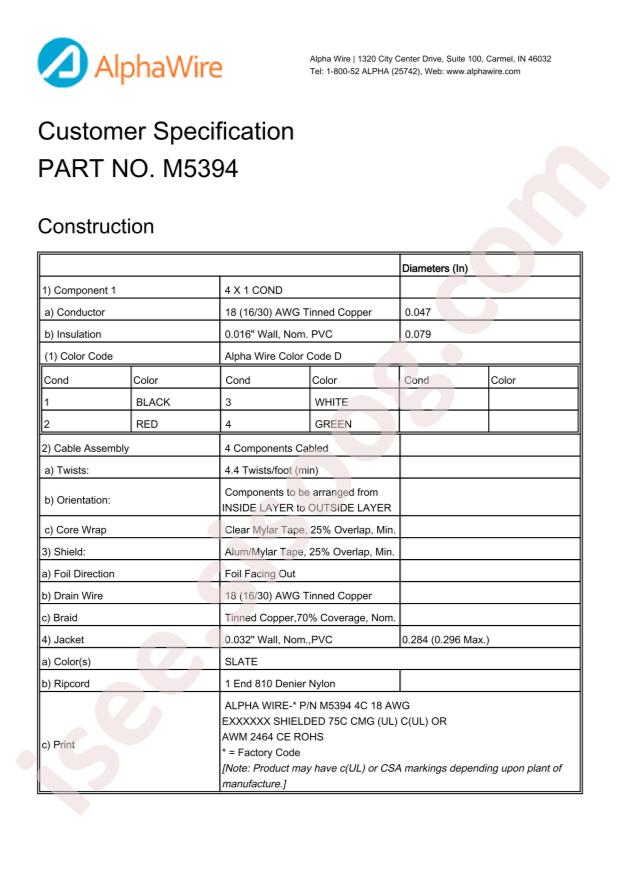 Alpha Wire M5394 SL005