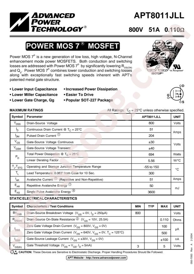 MICROCHIP APT8011JLL